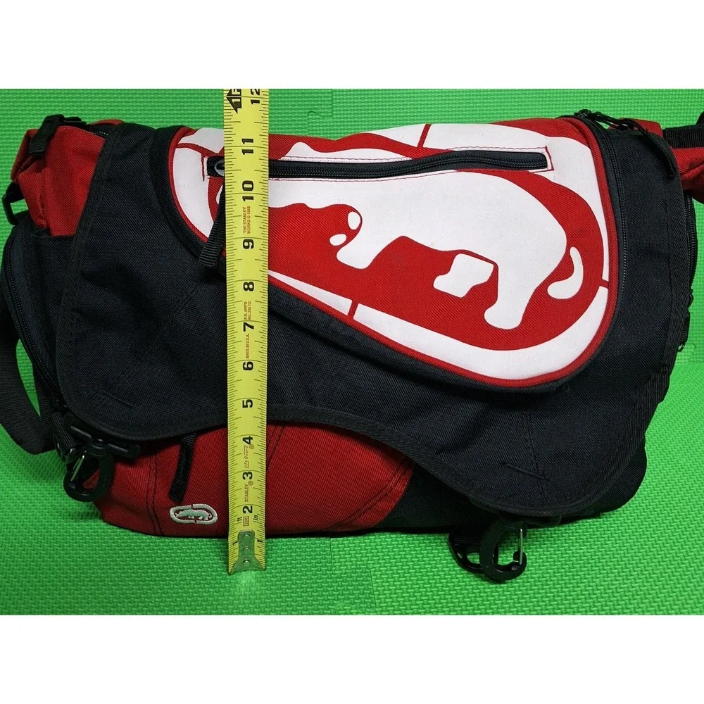 Marc Ecko Unltd Red & Black Crossbody Laptop Messenger Bag Shoulder Strap Y2K